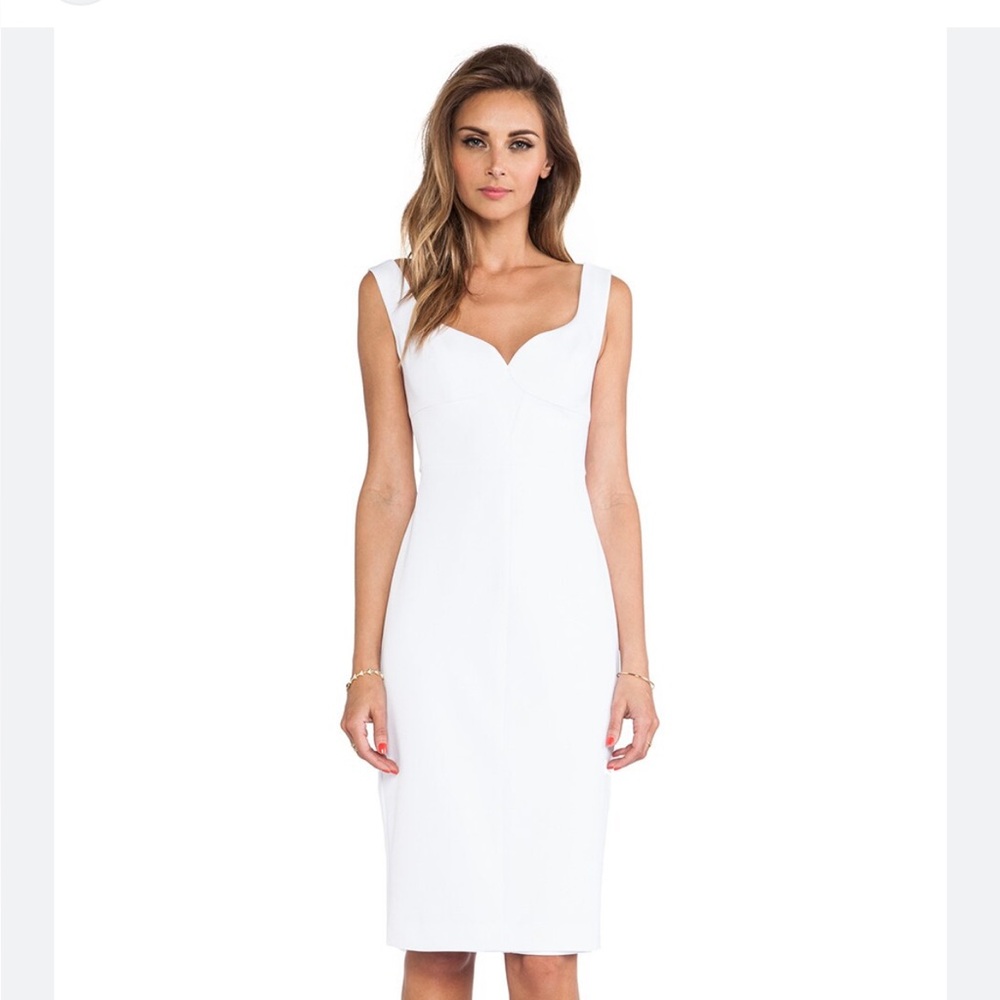 Black Halo - Ally Sheath in White size 8